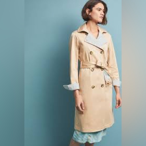 Anthropologie Jackets & Blazers - XS, cotton gingham Anthro trench